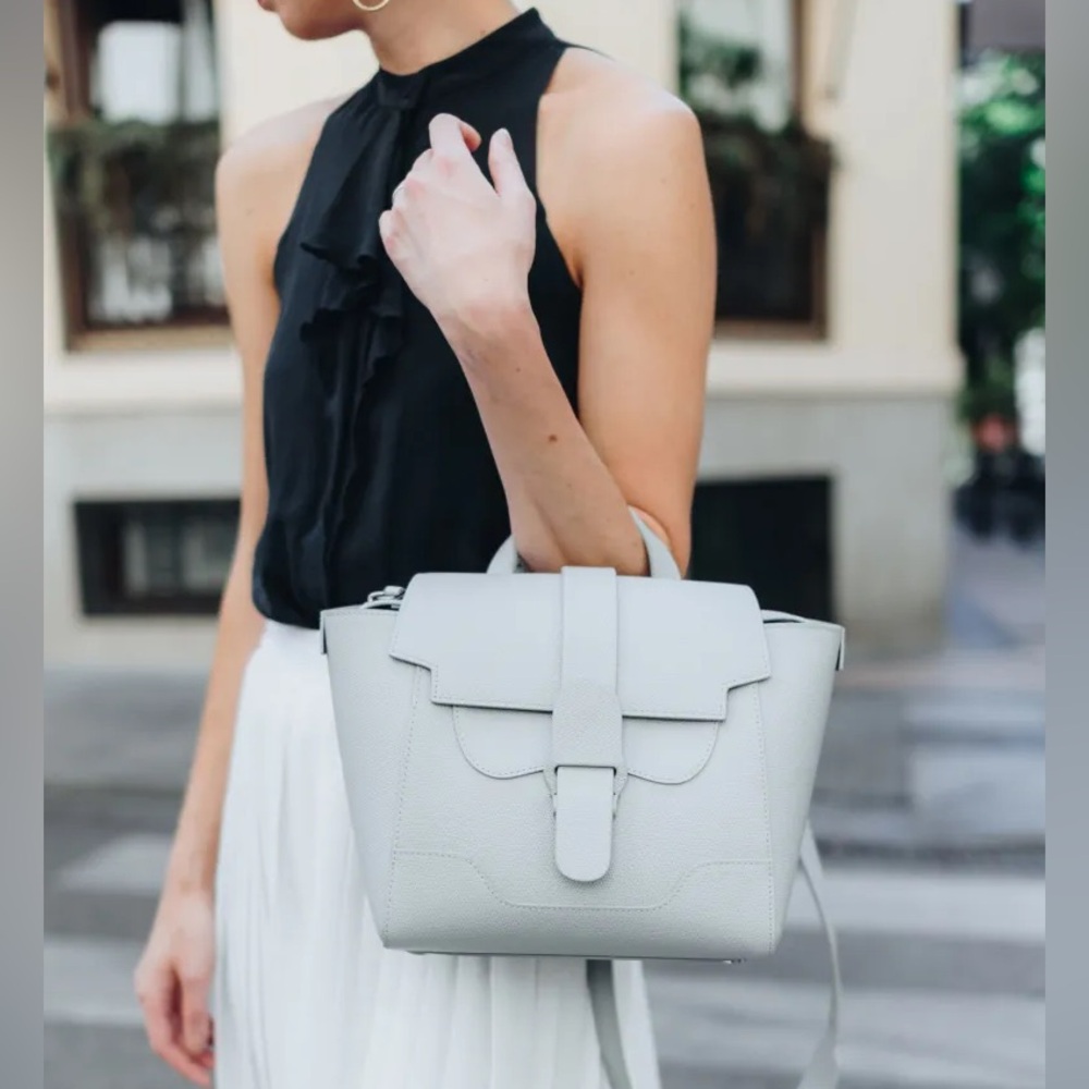 Orange pebbled leather Senreve Mini Maestra bag - Picture 12 of 12